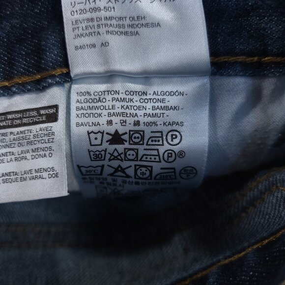 Levis Jeans Mens 34x30 Blue 527 Bootcut Mid Rise Slim Fit Denim Wash Pants - Picture 10 of 11